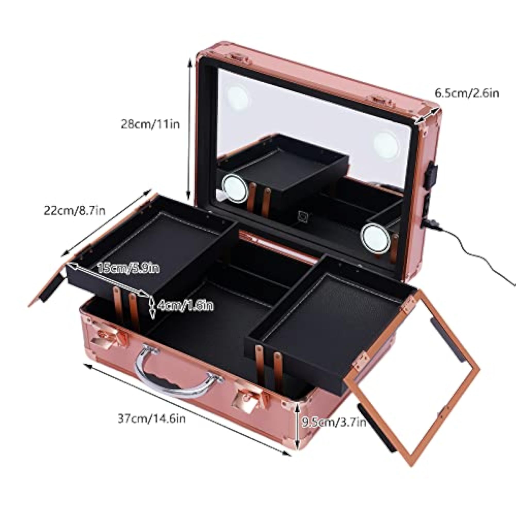 Makeup Train Case with LED Lights